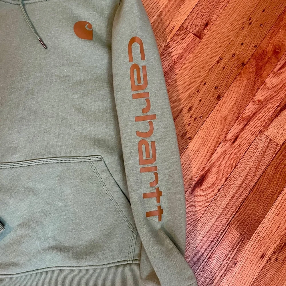 Carhartt Women’s Hoodie Light Green Medium - Picture 5 of 6